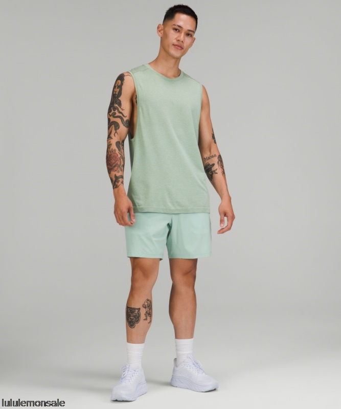 Lululemon Deutschland DELULU976 | Lululemon Deutschland Laurel Green Metal Vent Tech ärmelloses Shirt 20